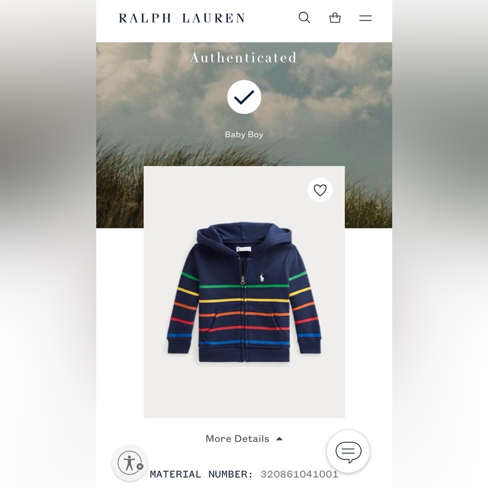 Ralph Lauren striped zip up hoodie